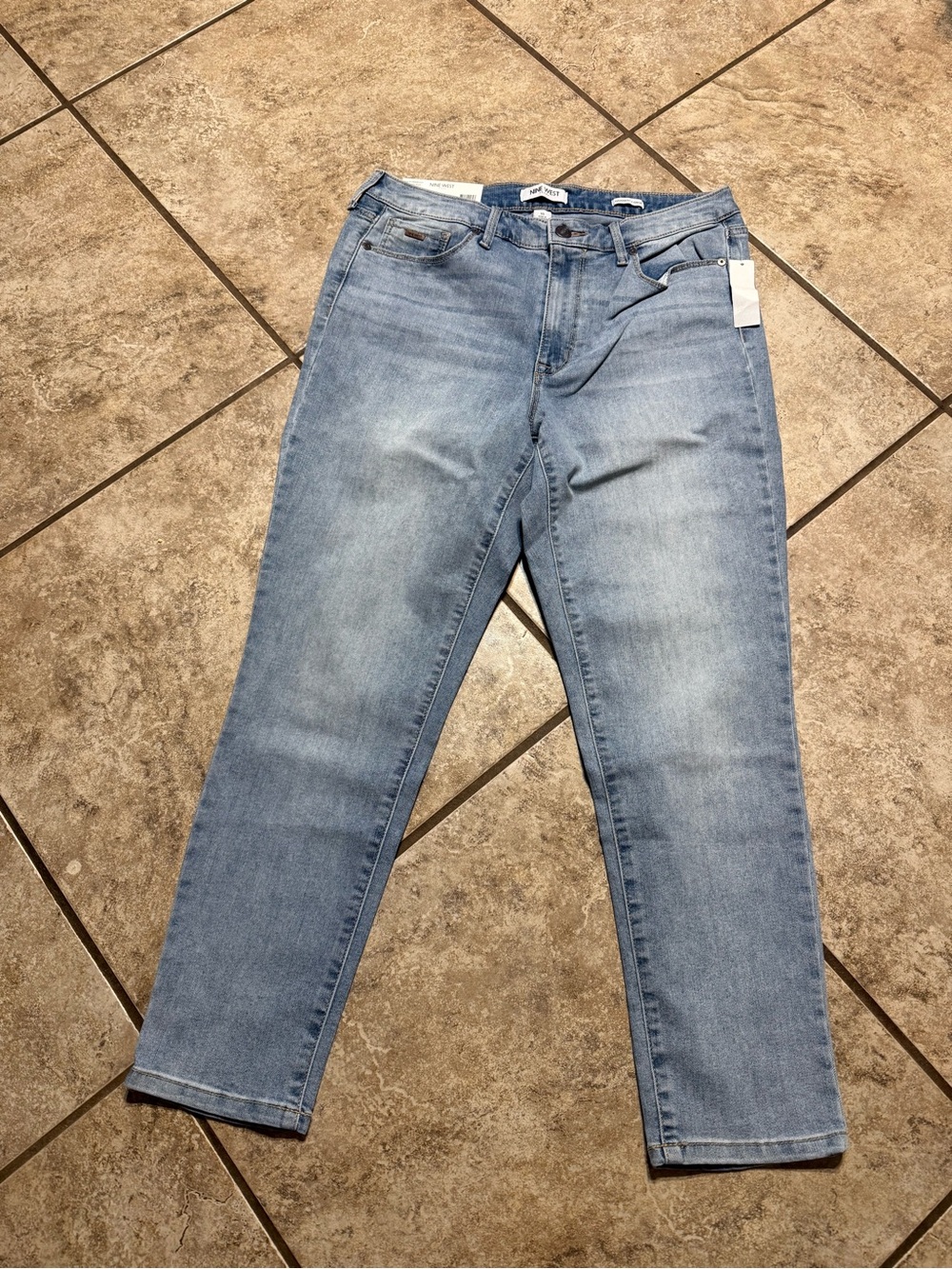 Nine West Light Wash Slim Straight Jeans